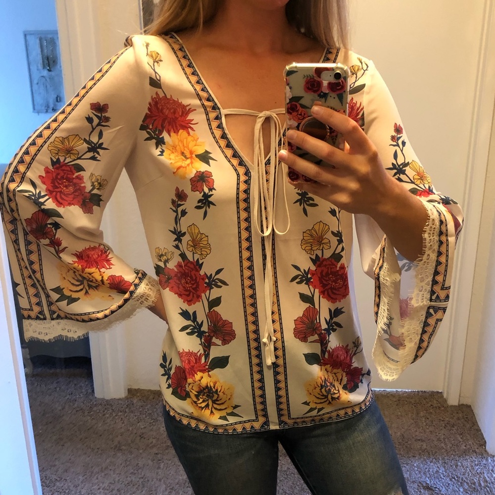 Cielo Long Bell Sleeve Blouse
